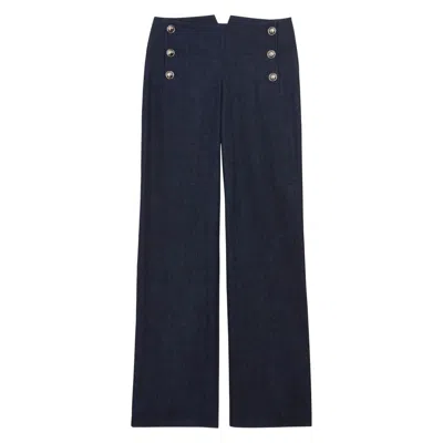Ines De La Fressange Pantalon Gabriel En Coton In Blue
