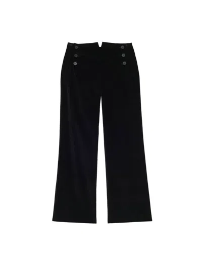 INES DE LA FRESSANGE PANTALON GABRIEL EN VELOURS LISSE NOIR