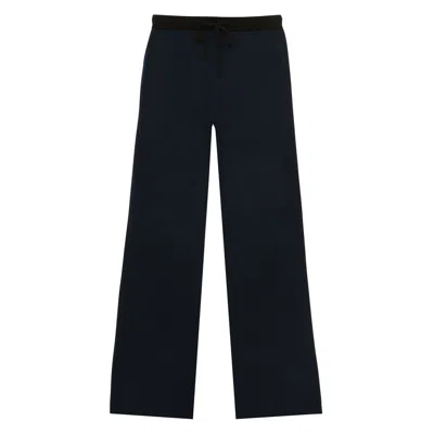 Ines De La Fressange Pantalon John En Coton Marine Foncé