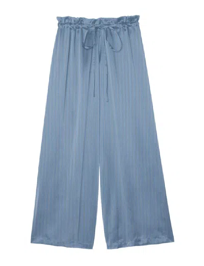 Ines De La Fressange Pantalon Large Kurt En Coton Bleu In Blue