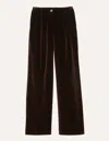 Ines De La Fressange Pantalon Luciano En Velours Bordeaux In Brown
