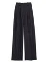 Ines De La Fressange Pantalon Marlène Bleu Nuit À Rayures In Black