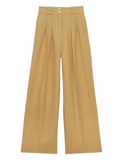 Ines De La Fressange Pantalon Marlène En Lin In Yellow