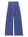 Ines De La Fressange Pantalon Marlène En Lin Bleu