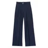 Ines De La Fressange Pantalon Marlène En Lin Mélangé Marine In Blue