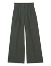 Ines De La Fressange Pantalon Marlène En Lin Vert Foncé