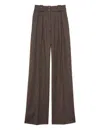 Ines De La Fressange Pantalon Marlène Marron À Rayures In Brown