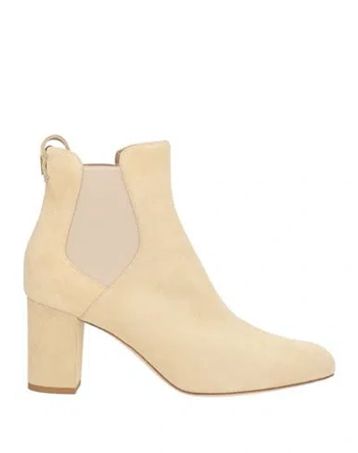 Ines De La Fressange Paris Woman Ankle Boots Beige Size 10 Leather