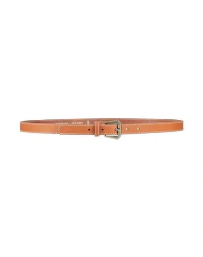 Ines De La Fressange Paris Woman Belt Camel Size 36 Cowhide In Beige
