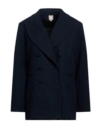 Ines De La Fressange Paris Woman Blazer Navy Size 8 Cotton In Blue