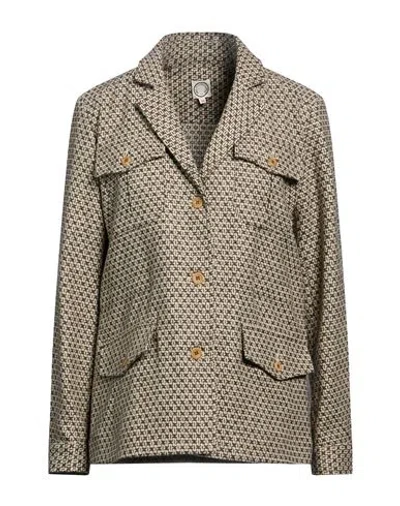 Ines De La Fressange Paris Woman Jacket Taupe Size 4 Wool In Gray