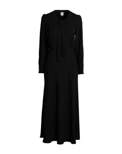 Ines De La Fressange Paris Woman Maxi Dress Black Size 4 Recycled Polyester, Polyester In Multi