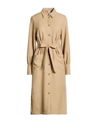Ines De La Fressange Paris Woman Midi Dress Khaki Size 2 Polyester, Glass In Neutral