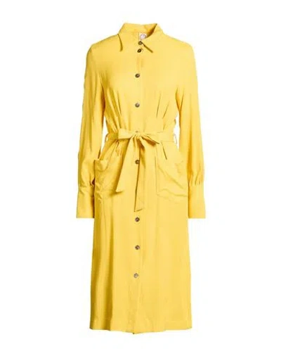 Ines De La Fressange Paris Woman Midi Dress Yellow Size 4 Viscose