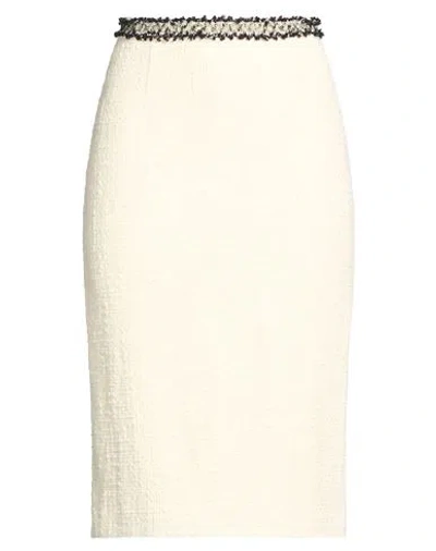 Ines De La Fressange Paris Woman Midi Skirt Ivory Size 2 Cotton In Neutral