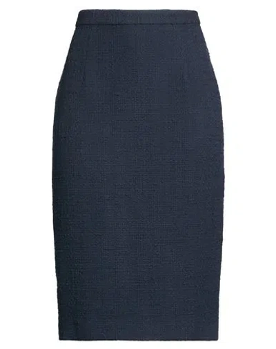 Ines De La Fressange Paris Woman Midi Skirt Midnight Blue Size 4 Viscose, Pbt - Polybutylene Terepht