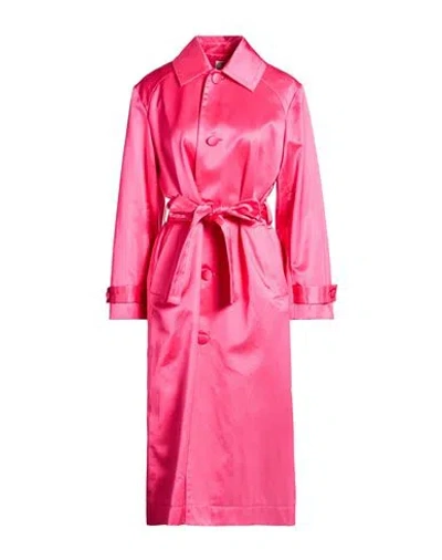 Ines De La Fressange Paris Woman Overcoat & Trench Coat Fuchsia Size 4 Cotton, Viscose In Pink
