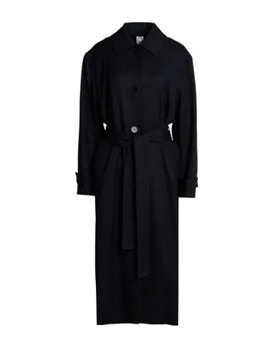 Ines De La Fressange Paris Woman Overcoat & Trench Coat Navy Size 8 Wool In Blue