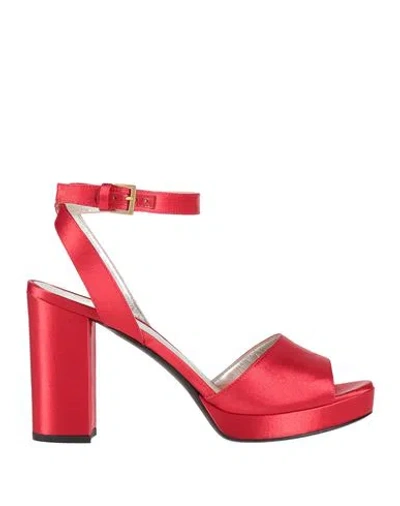 Ines De La Fressange Paris Woman Sandals Red Size 9 Textile Fibers
