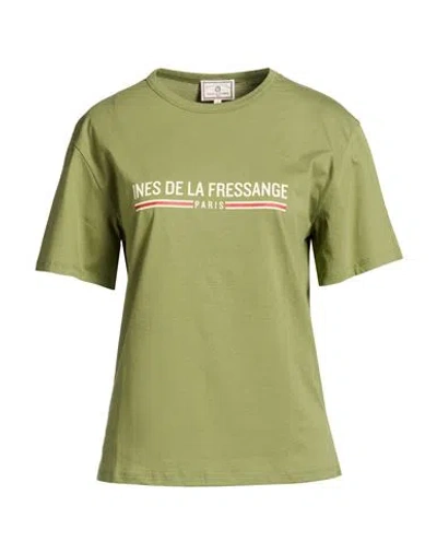 Ines De La Fressange Paris Woman T-shirt Sage Green Size S Cotton