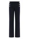 Ines De La Fressange Pinstripe Button-embellished Trousers In Blue