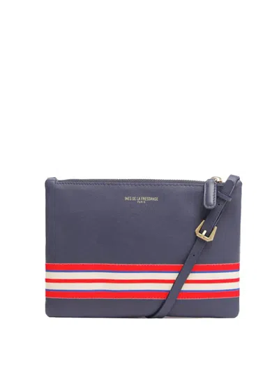 Ines De La Fressange Pochette Le Parisien Cuir Marine