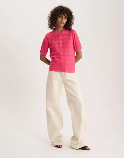 Ines De La Fressange Polo Florence En Coton In Pink