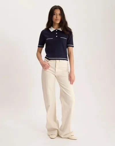 Ines De La Fressange Polo Fran En Coton In Blue