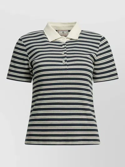 Ines De La Fressange Striped Short-sleeve Polo Shirt In Multi