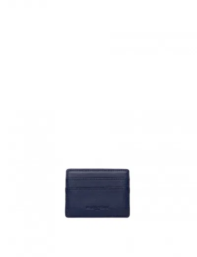 Ines De La Fressange Porte-cartes Marcia En Cuir Bleu Marine In Blue