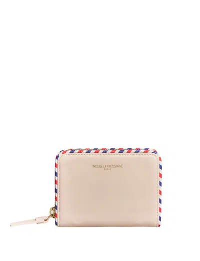 Ines De La Fressange Porte-monnaie Et Porte-cartes Marcia Beige Rosé