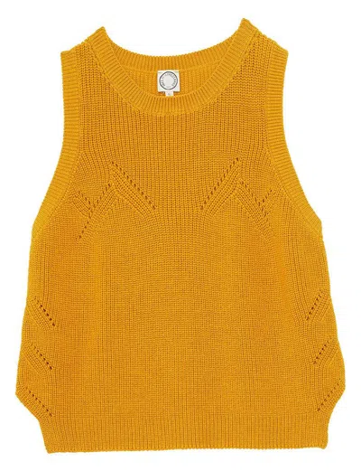 Ines De La Fressange Pull Agatha Moutarde Sans Manche