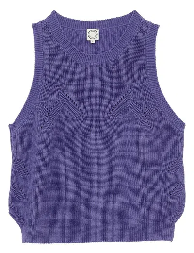 Ines De La Fressange Pull Agatha Violet Sans Manche In Purple