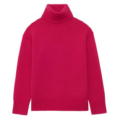 Ines De La Fressange Pull Aiden Col Roulé En Laine Et Cachemire Fuchsia In Pink