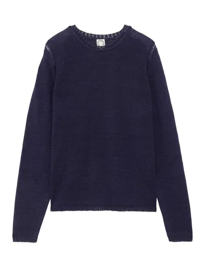 Ines De La Fressange Pull Angelina Bleu En Lin In Blue