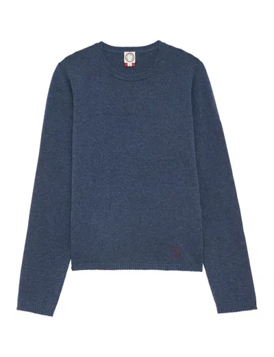 Ines De La Fressange Pull Angelina Laine Et Cachemire Bleu Denim In Blue