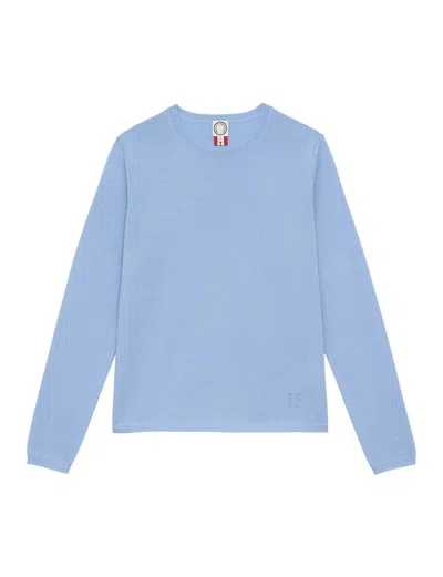 Ines De La Fressange Pull Angelina Laine Mérinos Bleu Ciel