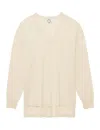 Ines De La Fressange Pull Col V En Mélange Cachemire Ivoire Anton In Neutral
