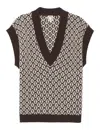 Ines De La Fressange Pull Hailey Marron Laine In Multi