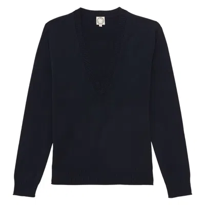 Ines De La Fressange Pull Morcant En Coton Marine In Blue