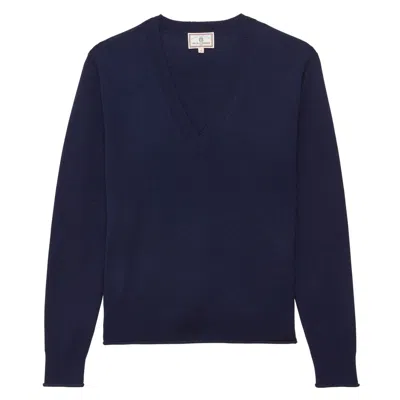 Ines De La Fressange Pull Morcant En Laine Mérinos In Blue