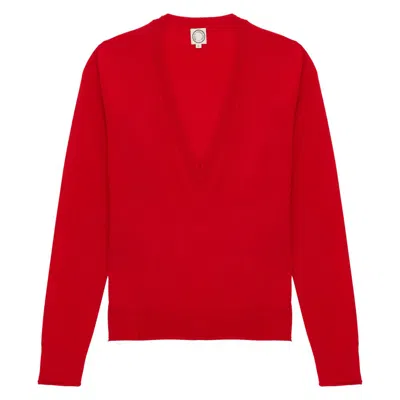 Ines De La Fressange Pull Morcant En Laine Rouge