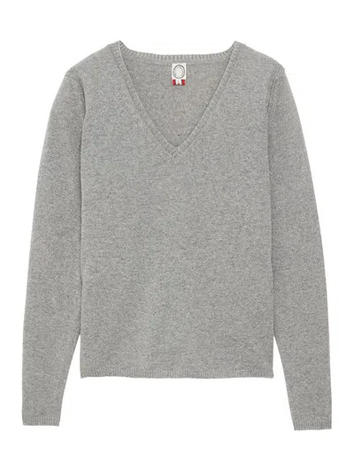 Ines De La Fressange Pull Morgane Laine Et Cachemire Gris In Gray
