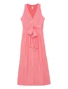 Ines De La Fressange Robe Ambre Longue En Viscose Rose