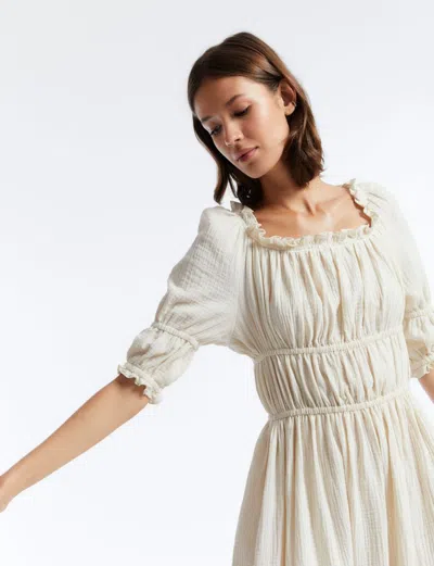 Ines De La Fressange Robe Amina Coton Écru