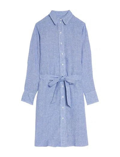 Ines De La Fressange Robe Amour Lin Bleu