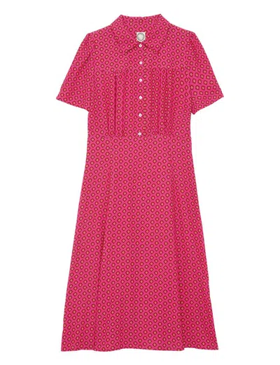 Ines De La Fressange Robe Angèle Tissu Imprimé Rose