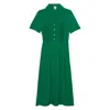 Ines De La Fressange Robe Angèle Verte À Motif Feuille De Chêne In Green