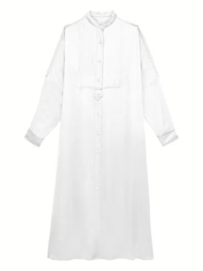 Ines De La Fressange Robe Boy En Lin Mélangé Blanche In White