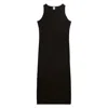 Ines De La Fressange Robe Casilda En Lin Noire À Rayures In Black